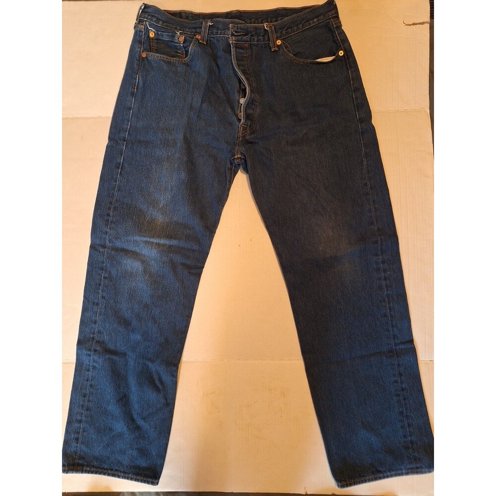 Levi's 501 Button Fly Jeans Men 40x34 Blue Medium Wash Classic Original Denim